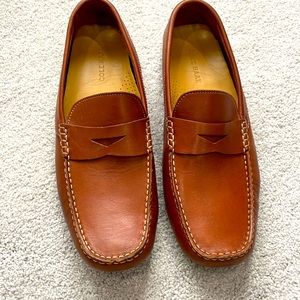 Cole Haan penny loafers.  Rich camel color